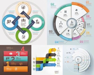 多彩扇形餅狀圖矢量素材 提升網(wǎng)站設(shè)計(jì)視覺吸引力